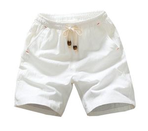 2020 Summer New Cotton Shorts Loose Men039S Casual Shorts Black White DrawString midja Solid Bermuda Shorts Män plus storlek 4XL 51677958