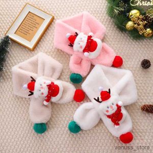 Lenços envolve o Natal Faracho fofo do boneco de neve Filty meninos meninas outono Inverno Proteção espessa do pescoço Faux Rabbit Fur Cross Plush Sconhas