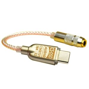 Acessórios hfes cs43131 dac cabo tipo c fios de cobre profissional fone de ouvido alta fidelidade amp dsd256 áudio fone de ouvido amplificador adaptador impedância