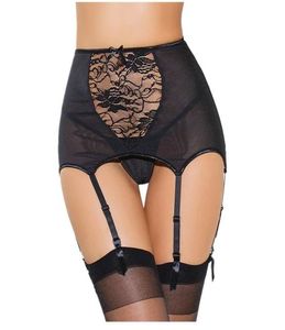 セクシーな下着2016 Medias Portaligas Black Porte Jarretelles Plus Size HighWaisted Garter Belt Lace Women reggicalze4131566