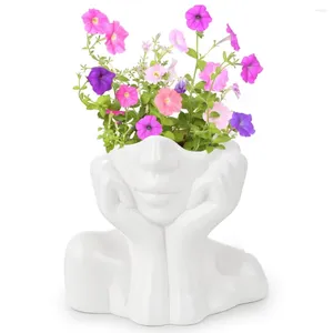 Vasi Ceramic Face Vase Artistic Head Women Fiorino Fiore fatto a mano con centrotavola Bodie Brafo lucido