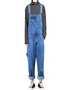 Men039s Jeans Straight Denim Overalls Trendy Pants Loose Suspenders 20211191202