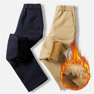 Calça calça moda outono crianças menino menina lã de lã de inverno calças 10 12 anos