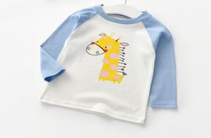 2019 년 가을에 새로운 스타일 소년 기린 치킨 동물 패턴 긴 소매 tshirt 패션 어린이 옷 5759859