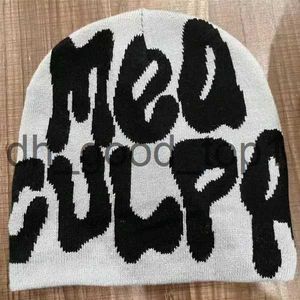 Meaculpa örme şapka unisex fasulye şapka lüks şapka tasarımcıları kadınlar pembe y2k beanie erkekler için mea culpas casual sonbahar kış sıcak Noel eksi iki 2 g468