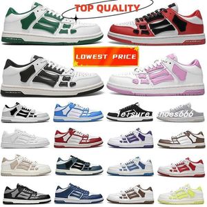 العلامة التجارية في إيطاليا Skel Low Top Sneakers أحذية Men Calfskin Leather Trainers Party Wedding Comfor