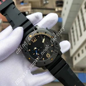 Nuovo orologio di fabbrica 47mm Black Face Blace Black Strap Super P 00616 MEVIZIO MECCANICO MOVIMENTO AUTOMATICO MENSO MENSO CON UN ORIGINA