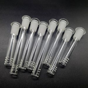 Glass Downstem per cavesuli per tubo d'acqua Riduciatore di becher bong ridottore da 14 mm 18 mm giunto femminile lo pro 2,5 pollici a 6,0 pollici di stelo in basso con 6 tagli bongs tamponi rig