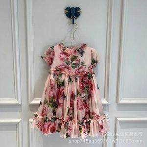 Sukienki Designer's Girl's Spring Summer Flower Dress Flower Druku