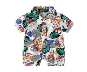 Hawaii Beach Style Boys Casual Ins Ins Summer Leaf Stampato Short Short Short Kidsuit Woke Cow Tie Tie Tink Yoursie Y1707834441