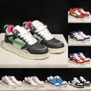 Hot Selling Off Office Sneaker Designer Shoes Luxury Women Mens Leather Black White Pink Green Ooo For Walking Low Tops Panda Platform Sport Sneakers Trainers