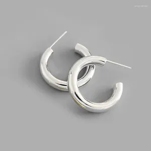 Hoop Ohrringe 925 Silber plattiert C Form Piercing Circle Charmohrring für Frauen -Mädchen Party Hochzeit Schmuck E2168