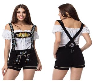 Kadın039s şort yaz Alman Oktoberfest Cadılar Bayramı Cosplay Cosplay Bavyera Bira Tulumları Bar Sahne Kısa Çevirilmiş Hizmetçi Outfit4958188