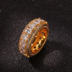 Hip Hop Hop Hipster Rap Men Gold Plaked Micro Pave Brass Champion Ring275p