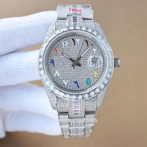 Diamond Mens Watches Automatic Mechanical Watch Stainless Steel Strap 41mm Watch Designer Sapphire Waterproof225y