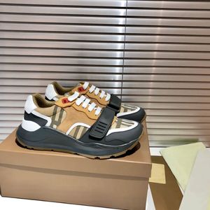 Vintage Check Cotton Sneakers Luxusdesigner Männer Frauen gestreifte Schuhe Schnürentrainer Plattform Casual Schuh Größe 38-44