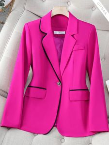 Frauenanzüge Oiinaa Frauen Blazer Koreanische Klassiker klassische Bürodame Mäntel Langarm gekerbter Kragen Single Button Mode Taschenarbeit Anzug