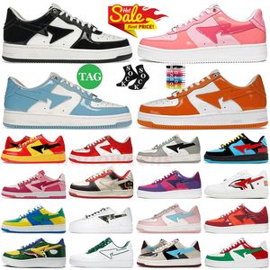 Designer Casual BapeStasss SK8 STA SHOES GRÅ Black Stas SK8 Color Camo Combo Pink Green ABC Camos Pastel Blue Patent Leather Platform Sneakers Trainers