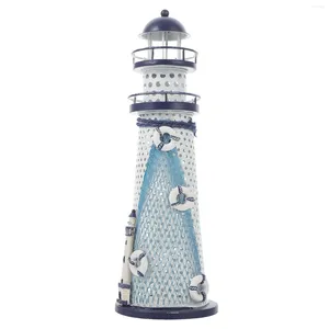 Świecane uchwyty Ocean Lighthouse Candlestick Decor Night Lights Lampa ozdobna Prezent Bedide Prezent żelaza