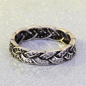 Vecalon New Cross Women Band Ring 5a DiAmonique CZ 925 Серебряное обручальное обручальное кольцо для женщин для женщин модные украшения 284i
