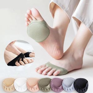 Donne calzini kawaii cucitura a cinque dita delle dita mezze pantofole estate invisibili mignoli tacco alto calze a basso taglio per le donne