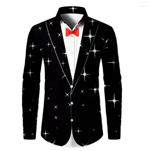 Men's Dress Shirts Suit Shirt Party Fashion Design Personalized Black And White With Lapels High Quality Soft Comfortable Material