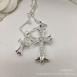 Ch Designer Cross Pendant Necklace Chromes New Double Diamond Sydney Jewelry Lovers' Bamboo Chain Heart Sweater Lover Gift Luxury Fashion 2024 V1v2