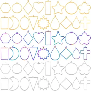 Charms 17-51pcs Geometrias de metal para DIY Drop Drop Moon Star Heart Flower Pingente Jóias Fazendo Acessórios para Acesso