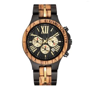 Wristwatches 2023 Men Luxury Fashion Wood Watches Business Simple Quartz Watch Relogio Masculino Pure Handmade