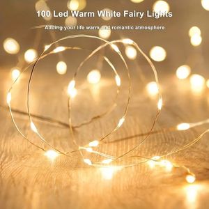 1 st, LED Fairy Lights 32.8ft batteridrivna bröllopsljus koppartråd stjärna fairy lampor för sovrum, jul, fester, bröllop, mittpunkt, dekoration