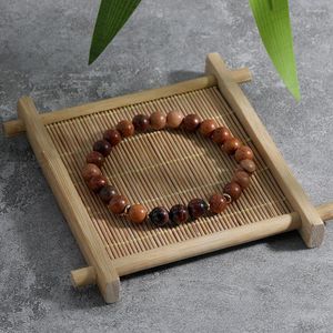 Strand OAIITE 8mm Natural Yellow Tiger Eye Bracelet Chakra Wood Bead For Men And Women Yoga Meditation Amulet Energy Stone
