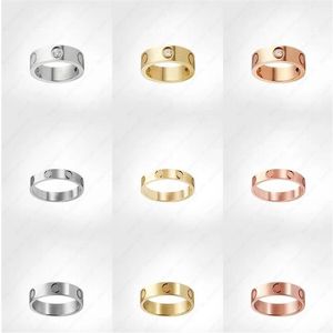 Love Screw Ring Mens Band Rings 3 DiaMon Designer Luxury Jewel Women Titanium Steel Eloy Gold-Plated Craft Gold Silver Rose Nev244U