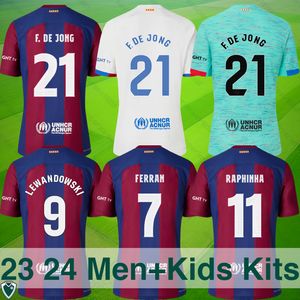 23 24 Pedri Gavi Soccer Jersey Lewandowski FC Ferran Camiseta de Futbol Auba Barca Joao Cancelo 2023 2024 Ansu Fati Football Joao Felix Barcelona Kits Player Men Player