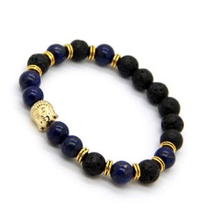 Whole 10pcs lot 8mm New Lapiz Lazuli Stone Beads Men's Buddha Energy Yoga Meditation Bracelets Party Gift Jewelry232M