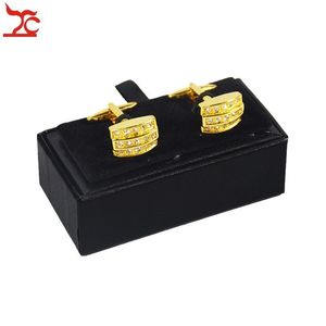Whole 10Pcs Men's Black Cufflink Box Classicia Jewelry Gift Box Brand Cufflink Package Cases Box 8x4x3cm 3107
