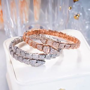 Starszy luksusowy projektant moda pełna diamentowa pierścionka moda bransoletka węża w kształcie węża Róło złota i srebrnego pierścionka Znakomita biżuteria Para urodzin i świąteczne prezenty