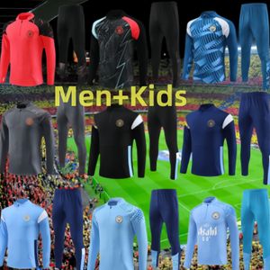 2023 2024 Man Racksuit City Haaland Meio Zip Training Suit Men Kids 23/24 Manga longa futebol esportivo 2023 meninos de sobrevivência de meninos Chandal