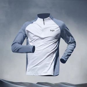 Men's and women's morning exercise long-sleeved quick-dry cycling and running fitness sets with half zip training wear running at night