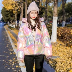 Women's Down 2023 Winter Jacket Coats Women Parkas Hooded Glossy Cotton Warm Casual Parka Padded Coat Female P1062