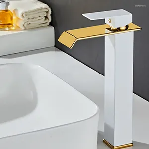 Rubinetti del lavandino da bagno rubinetto a bacino quadrato singolo mixer vanità in acciaio inossidabile