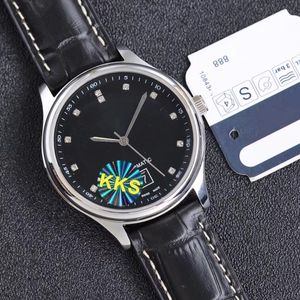 Langi Men's完全自動機械時計、316 Precision Steel Case、Sapphire Mirror Surface、Leather Strap、サイズ40mm、高品質の時計