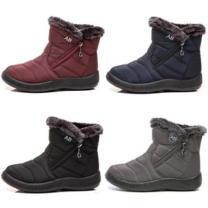 Warme Damen Schneestiefel leichte Baumwollwesen Schuhe schwarz rotblau graue Winterstiefel im Freien Sport Sneakers Trainer