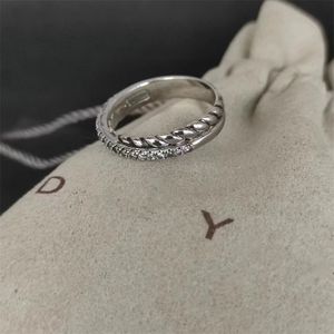 DY Band Ringe Twisted Two Color Cross Perlen Designer Ring für Damen Mode 925 Sterling Silber Vintage dy Schmuck Luxus Diamant Hochzeitsgeschenk
