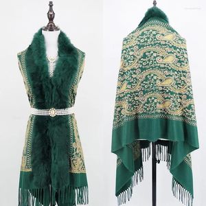 Lenços 2024 Pashmina Women Shawls Mujer Bufanda Lenço Muffler Poncho Bordão de ouro de inverno Trassel