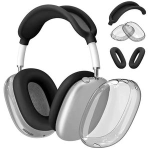 Para airpods max bluetooth foodbuds acessórios para fones de ouvido transparente tpu sollicone à prova d'água case de proteção airpod maxs fone de ouvido capa de fone de ouvido