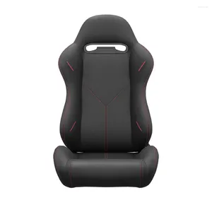 Autositzabdeckungen 2PC Universal Eimer Racing -Sitze Red Stitch PVC Leder Lieder Kohlenstoff schauen Sie mit dem Einstellungsschieberegler zurück (nicht inklusive