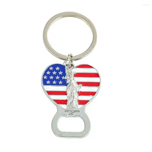 Keychains Heart United States National Flag Statue of Metal Multifunktion Key Chains Bottle Opener Jewel BAR PRE WAITER Friend