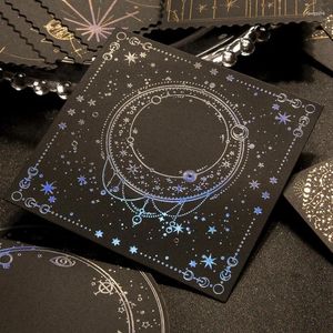 Present Wrap 10 Sheets Starer Star Moon Literature and Art Simple Retro Laser Gold Silver DIY Hand Book Collage Black Cardboard 6 Models