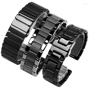 Watch Bands 20mm 22mm Ceramic Band per Huawei GT 2 cinghia di rilascio rapido barra barra di guardia Bracciale opaca colore nero