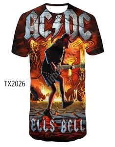 男性SカジュアルなTシャツ面白い男性AC DC 3D印刷サマーブランドファッションストリートトップ2207128849636